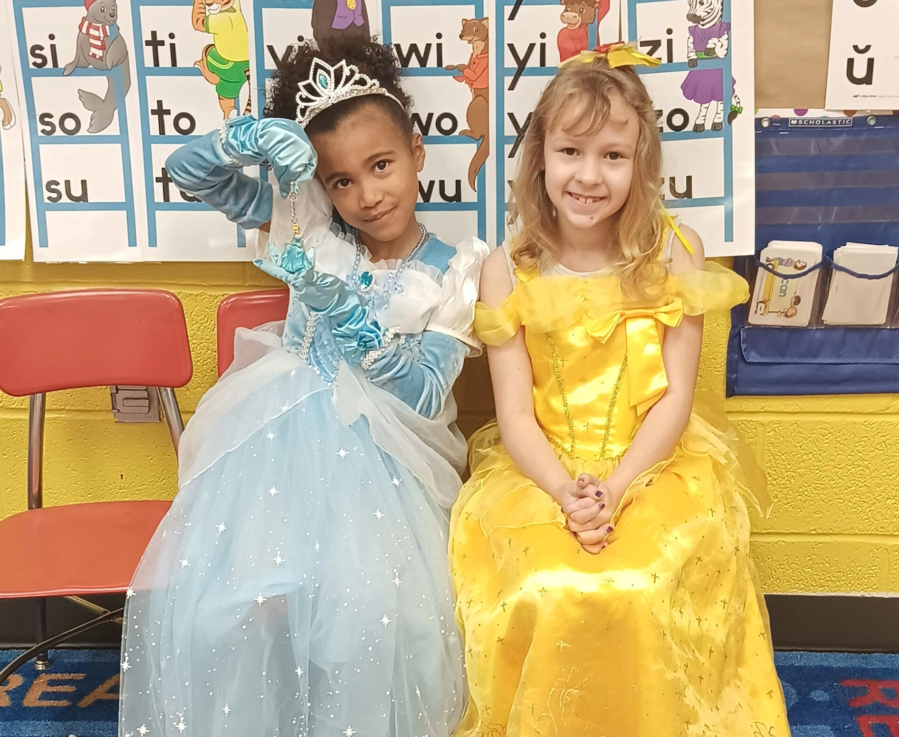 One of the fun days at CSS - two students dress up a princesses